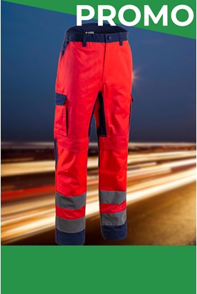 Pantaloni da lavoro alta visibilità rossi Coverguard Hibana in offerta
